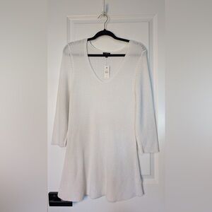 Talbots Women’s Cotton Semi Sheer Cotton Sweater Tunic White NWT Size 1X